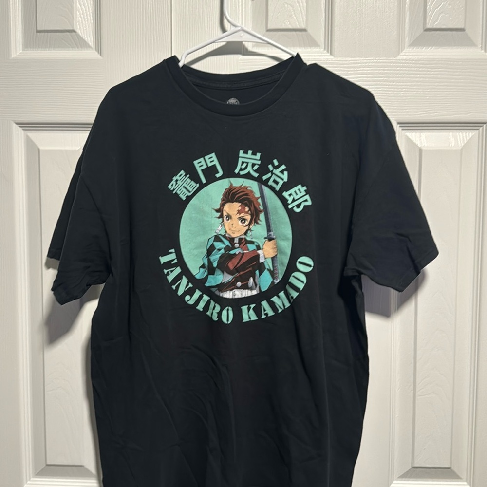 Demon Slayer Black T-Shirt Size X-Large Tanjiro Kamado Preowned